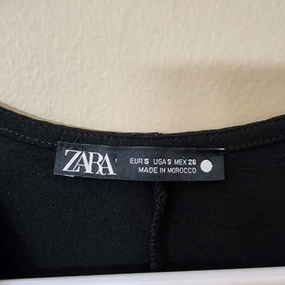 Zara size S black dress midi with front knot-tie detail and slit in front - Picture 4 of 6